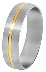 Troli Acél karikagyűrű arany csíkkal 59 mm