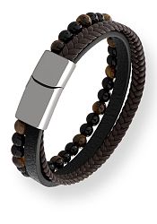 Troli Divatos bőr karkötő gyöngyökkel Leather