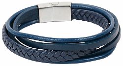 Troli Leather sötétkék karkötő bőrpántból